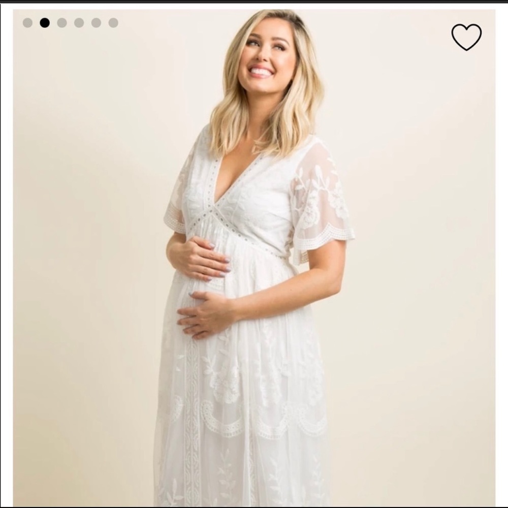 PinkBlush White Lace Maxi Dress